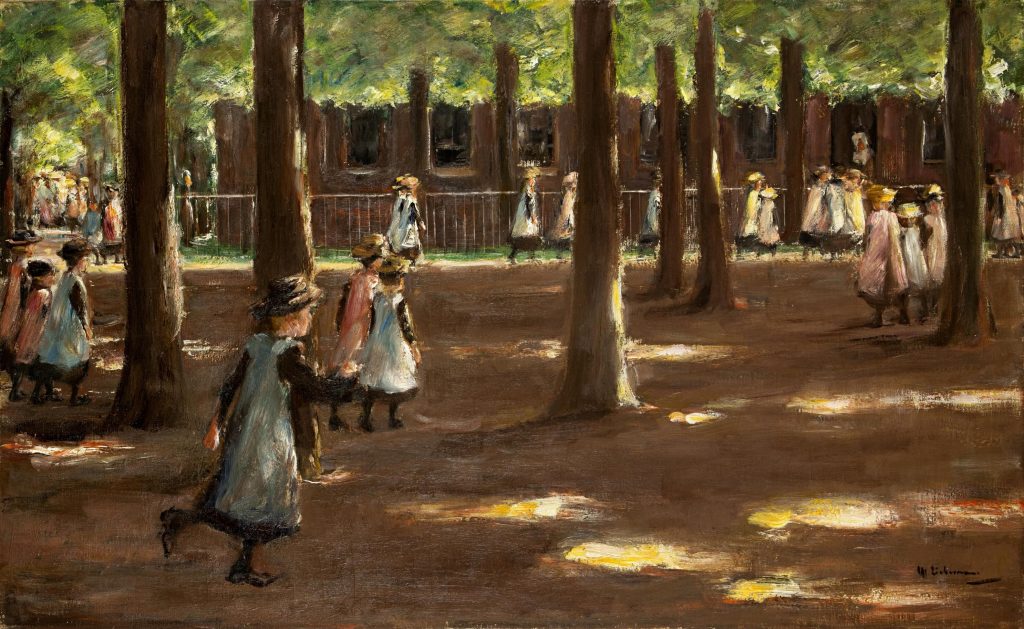 Max Liebermann, Schulgang in Laren, 1898, Öl auf Leinwand, 57 x 92 cm, Courtesy Galerie Ludorff