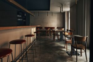 Puristisch cleanes Ambiente im Coda Restaurant Berlin